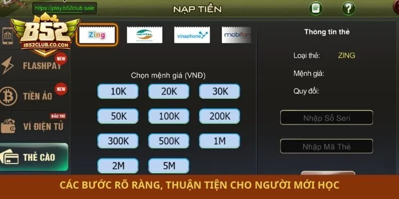 Các bước rõ ràng, thuận tiện cho người mới học